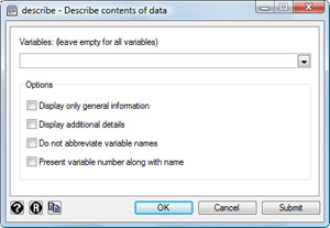 mydescribe dialog