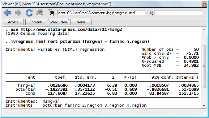 ivregress example