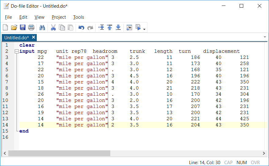 Stata FAQ Column mode Selection In The Do file Editor